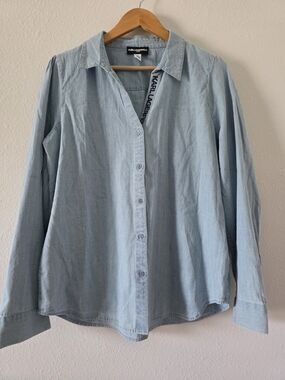 Karl Lagerfeld Light Blue Denim Shirt - Men's Button-Up